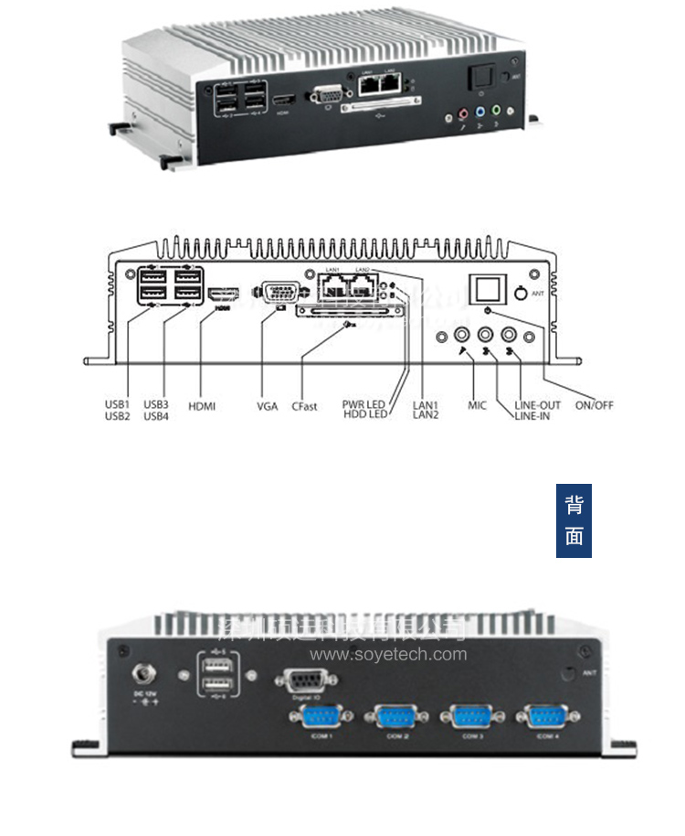 研華緊湊型嵌入式工控機ARK-2120L 含4G內存 500G硬盤