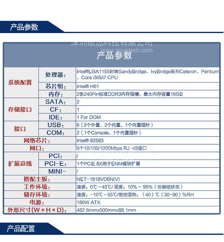 研祥2U主流網絡應用平臺，H61芯片 NPC-8218