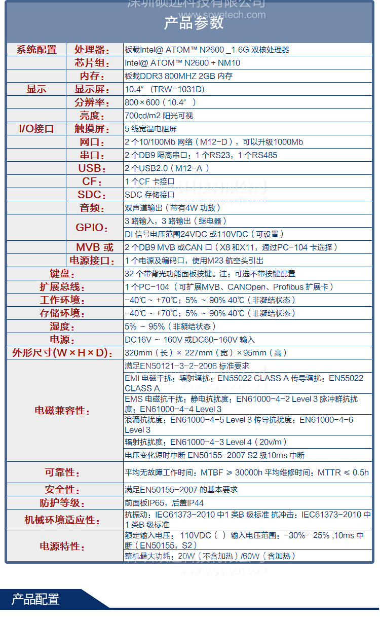 研祥鐵路TCMS系統顯示整機TRW-1031D/1231D