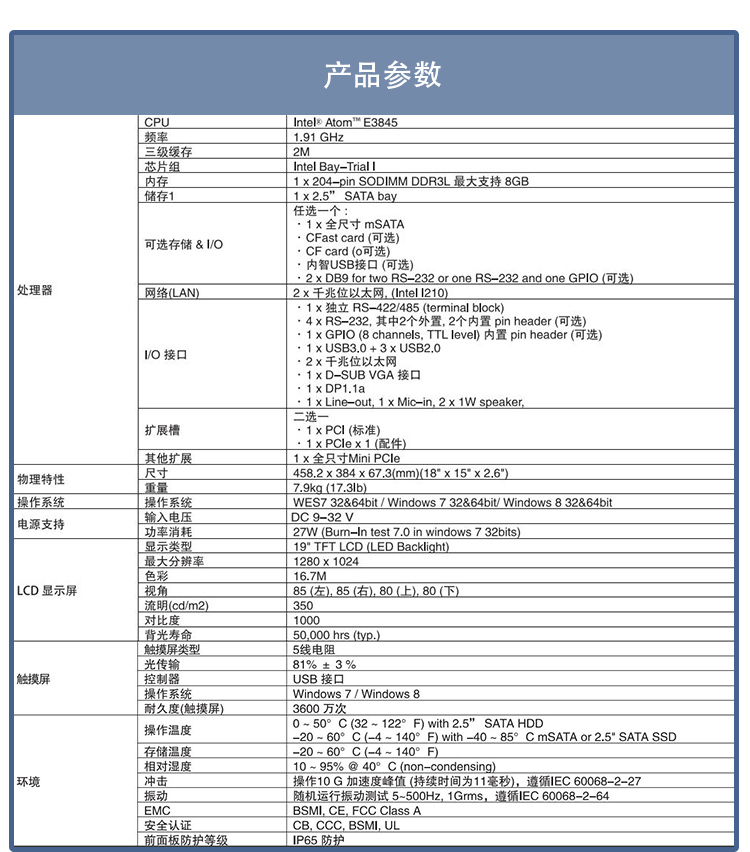 全新研華 嵌入式無風扇工業平板電腦 無噪音低功耗 PPC-3190