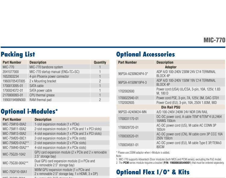 研華MIC-770 Intel? 第八/九代Core? i 臺式機處理器 (LGA 1151)緊湊型無風扇系統