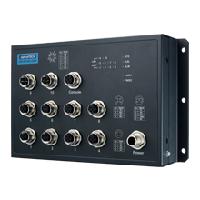 研華EKI-9510E-2GML 10個百兆M12端口網管型EN50155交換機， 支持24/48 VDC供電