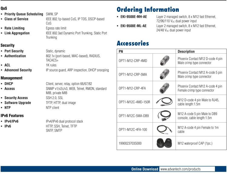 研華EKI-9508E-ML 8個百兆M12端口非網(wǎng)管EN50155交換機， 支持24/48 VDC電