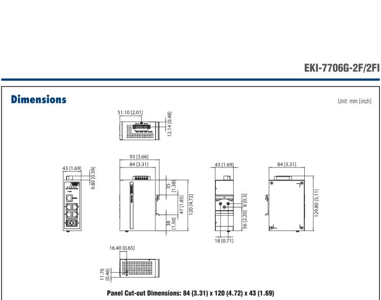 研華EKI-7706G-2FI 4GE+2G SFP網管型工業(yè)以太網交換機，-40～75℃