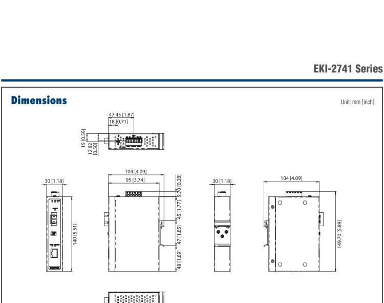 研華EKI-2741LXI 工業級寬溫型千兆單模光電轉換器
