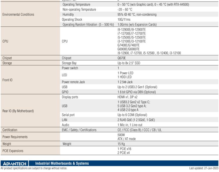 研華EPC-B3588 適配Intel 第12代 Core i 系列處理器，搭載Q670E芯片組。可搭配N(xiāo)VIDIA? RTX-A4500顯卡。3U高度，提供高端圖像處理應(yīng)用的解決方案。