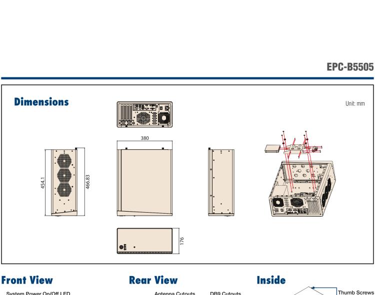 研華EPC-B5505 適配Intel? 第6/7代 Core ? i/Xeon E3系列處理器，搭載H110芯片組。標準4U上架，廣泛適用于各種行業。