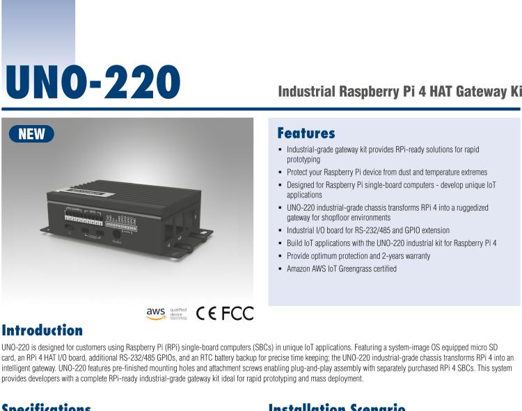 研華UNO-220 具備RTC時鐘的Raspberry Pi工業套件