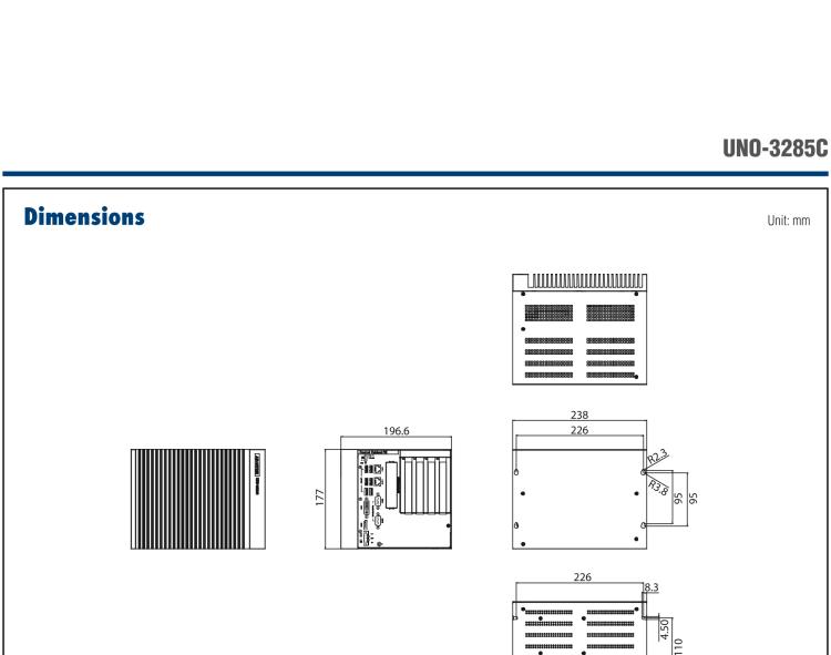 研華UNO-3285C 搭配Intel? Core?處理器，4×PCI(e) 擴展槽，2 x GbE, 2 x mPCIe, HDMI, DVI-I