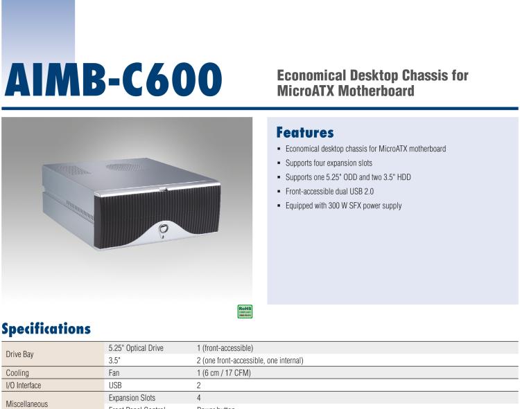 研華AIMB-C600 經濟型臺式機箱，用于MicroATX 母板