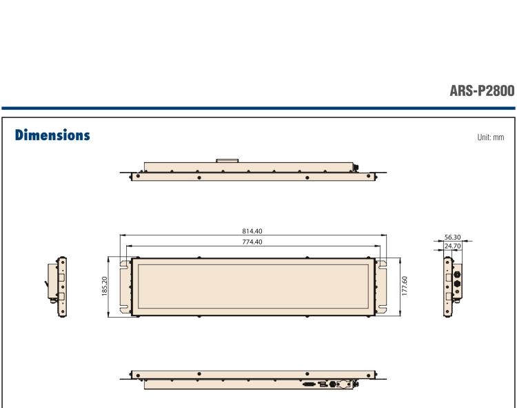 研華ARS-P2800 EN 50155 Intel? Celeron? J1900 28” 無風扇設計之列車車輛 Panel PC