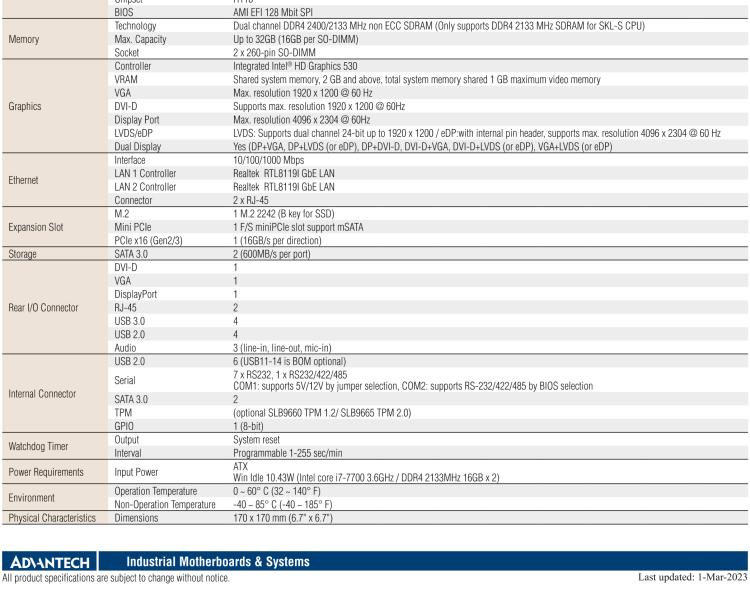 研華AIMB-205 適配Intel? 第6/7代 Core? i 處理器，搭載H110芯片組。高性價(jià)比，擁有豐富的擴(kuò)展接口，穩(wěn)定可靠。