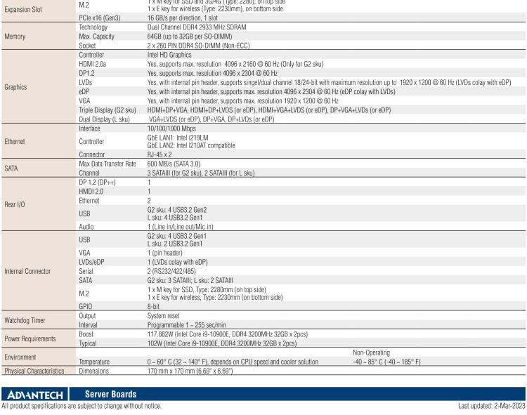 研華AIMB-277 適配Intel? 第10代 Core? i 系列處理器，搭載Q470E芯片組。性能強勁，適用于高端應用領(lǐng)域。