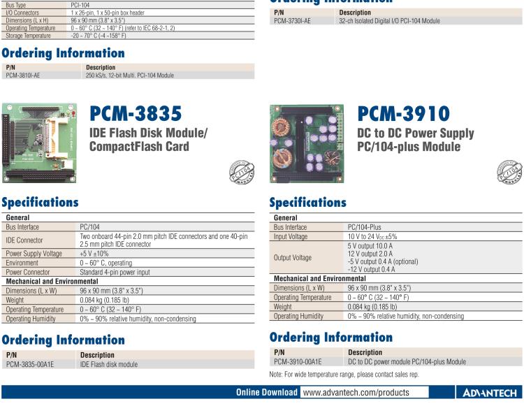 研華PCM-3835 IDE Flash 轉 CFC模塊