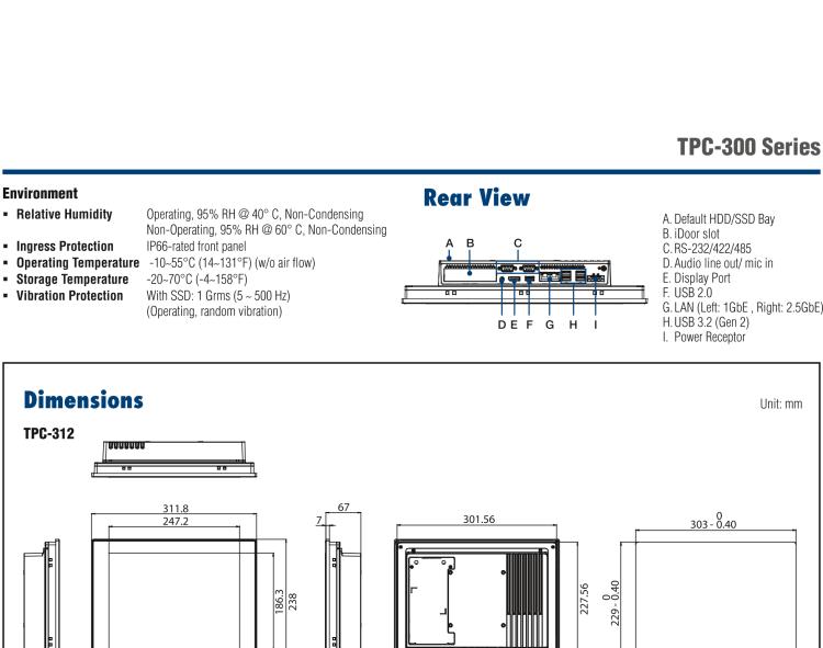 研華TPC-315 15英寸XGA TFT LED LCD觸摸屏電腦，搭載第八代Intel?Core? i3/ i5/ i7處理器，內(nèi)置8G DDR4 RAM