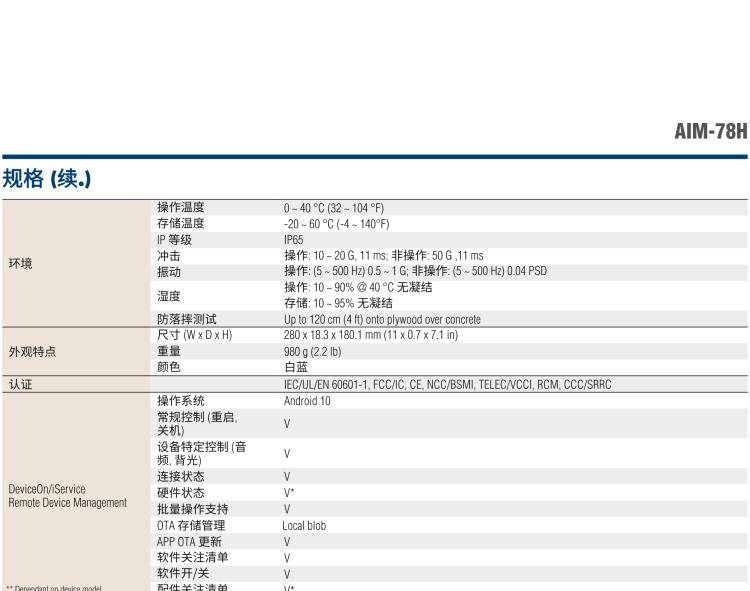 研華AIM-78H 10.1" 醫療平板電腦，搭載高通? 驍龍? 660 處理器, 安卓10
