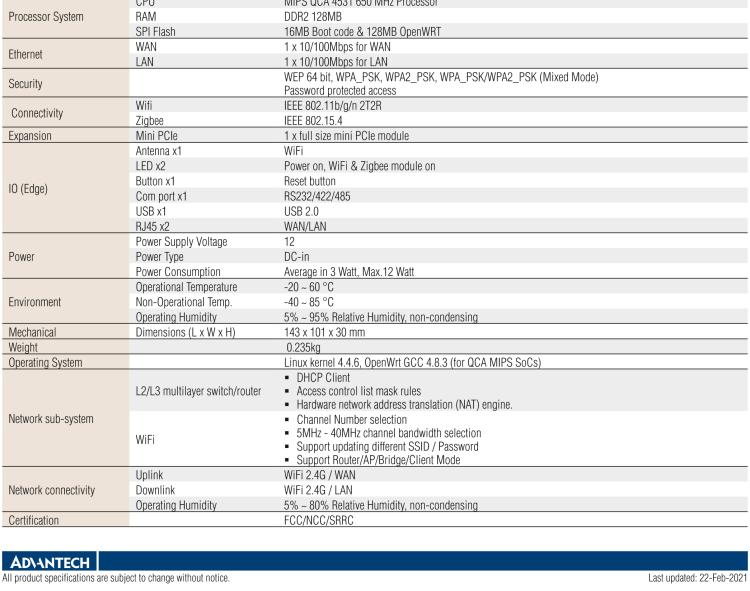 研華WISE-3220 研華EPD電子紙專用工業(yè)網關，以太網、 WIFI（AP），專為智能城市、工業(yè)4.0應用而設計。